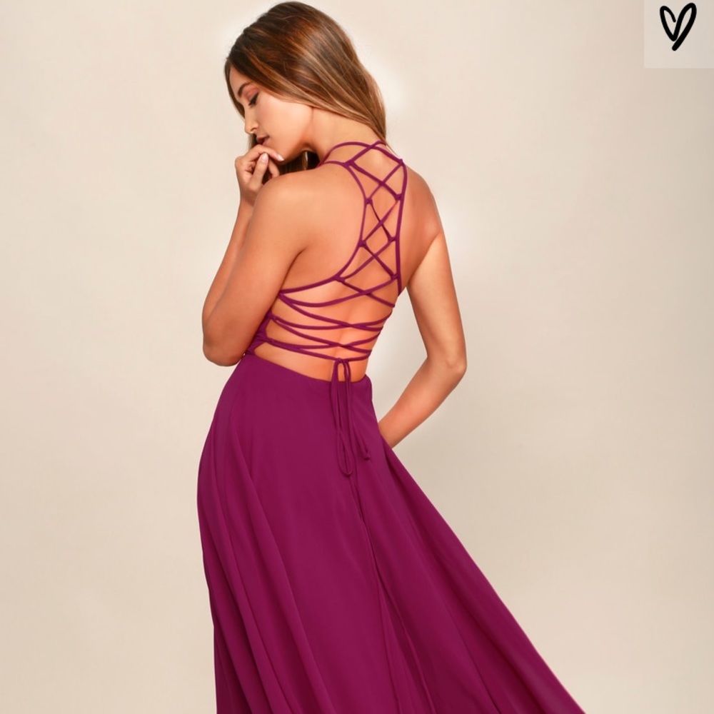 Strappy Magenta Maxi Dress